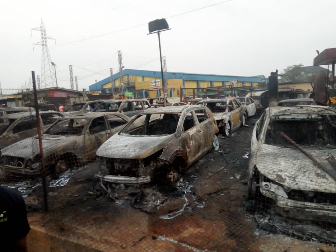 Fire Outbreak Rocks Abule Egba Lagos After Explosion By Vandals 