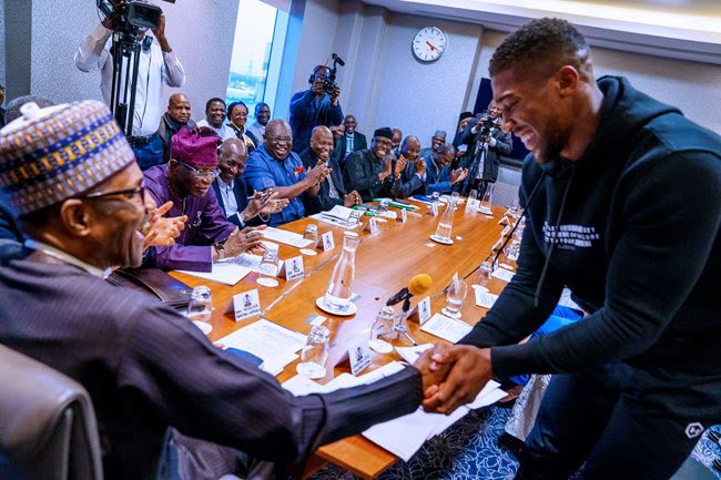 Anthony Joshua meets Buhari in London 