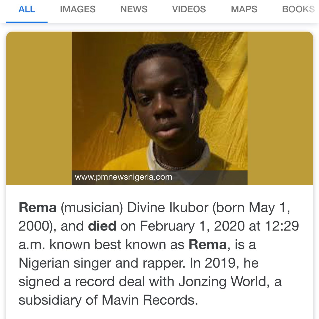 Rema's death rumors 