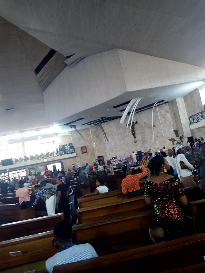 A church in lagos affected by the explosion 