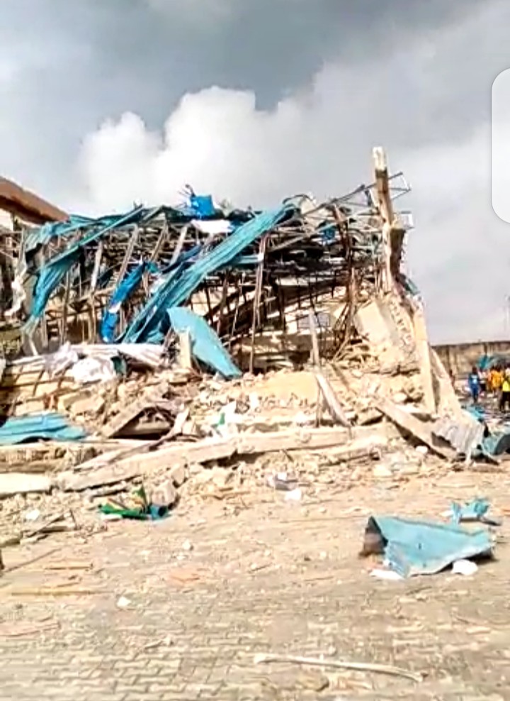 Bethlehem Secondary school building collapses after the explosion at Abule-Ado 