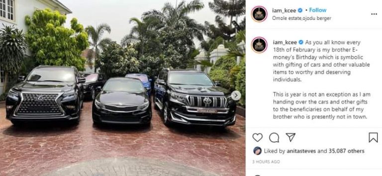 E money's birthday gift of cars