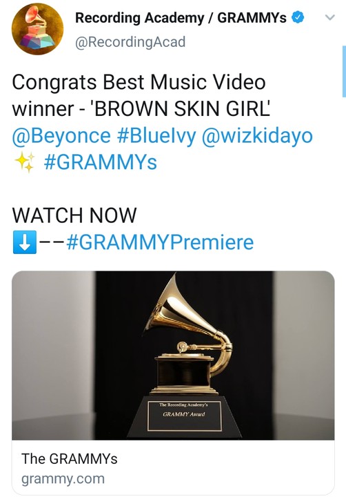 Wizkid wins Grammy 