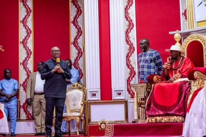 Peter obi visits olu of Warri 