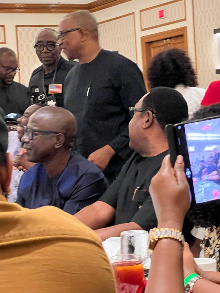 Peter Obi in a Townhall meeting in Charlotte, USA