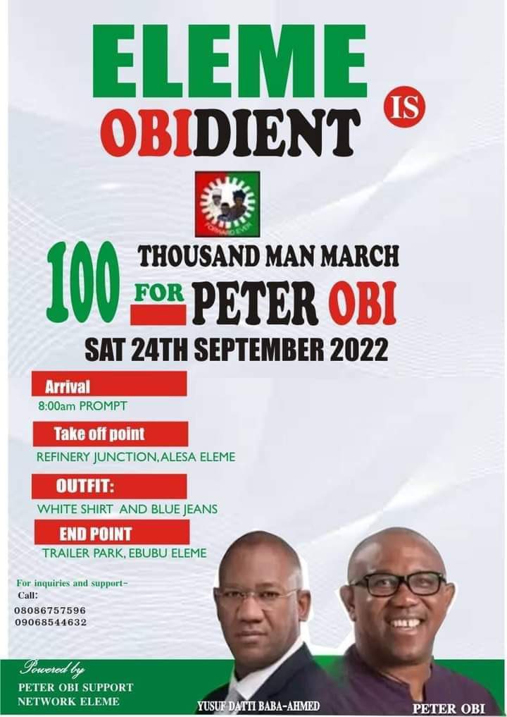 Eleme march for Peter Obi 