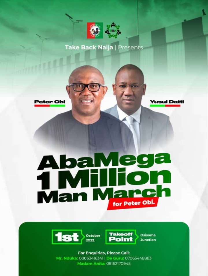 Peter Obi Obidients march in Aba 