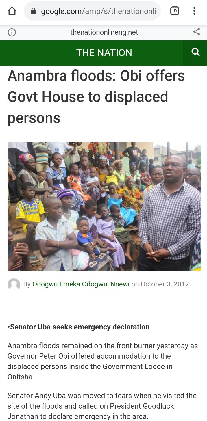 Peter Obi during 2012 flood in Anambra 