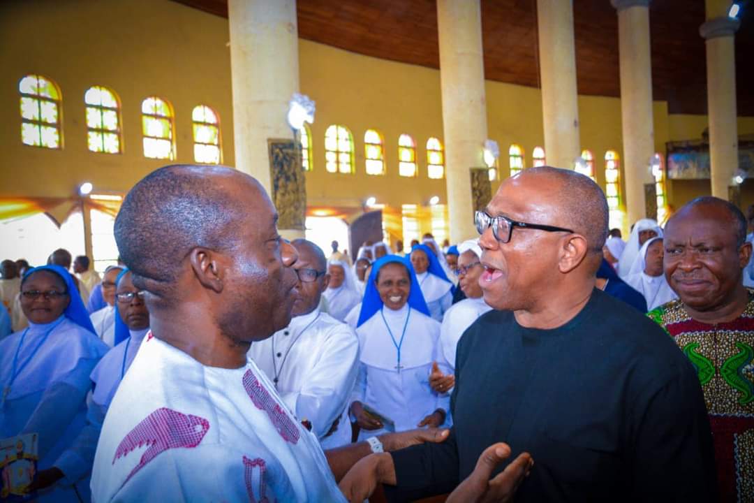 Peter obi meets with Soludo and hugs him