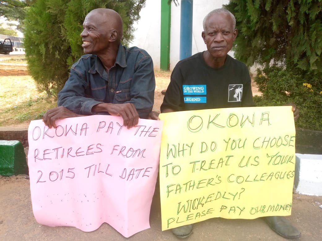 Pensioners in Delta state protest 