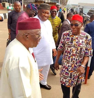 Obasanjo, Pa Adebanjo and Peter Obi at Enugu 