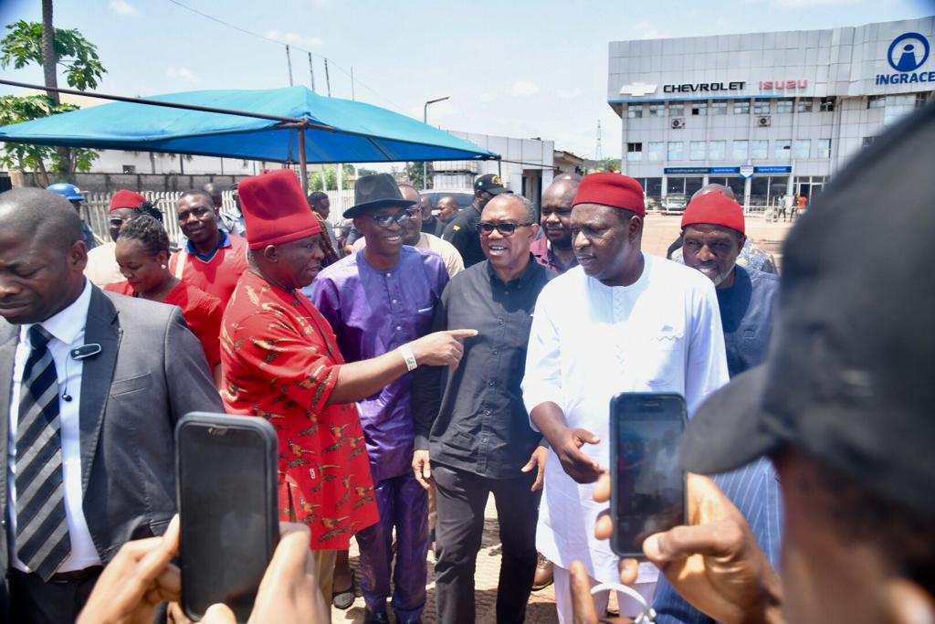 Peter Obi in Enugu for a conference visit 