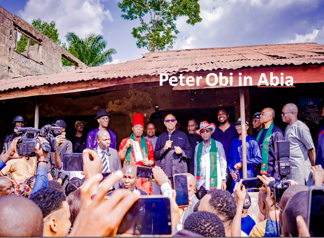 Peter Obi in Abia state earlier today 