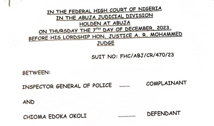 Case between Eric Umeofia vs Chioma Okoli 