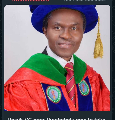 Prof. Joseph Ikechebelu, acting Unizik VC