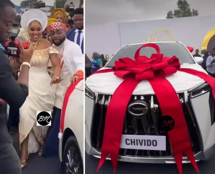 Davido gifts Chioma a Brand New SUV as wedding gift 