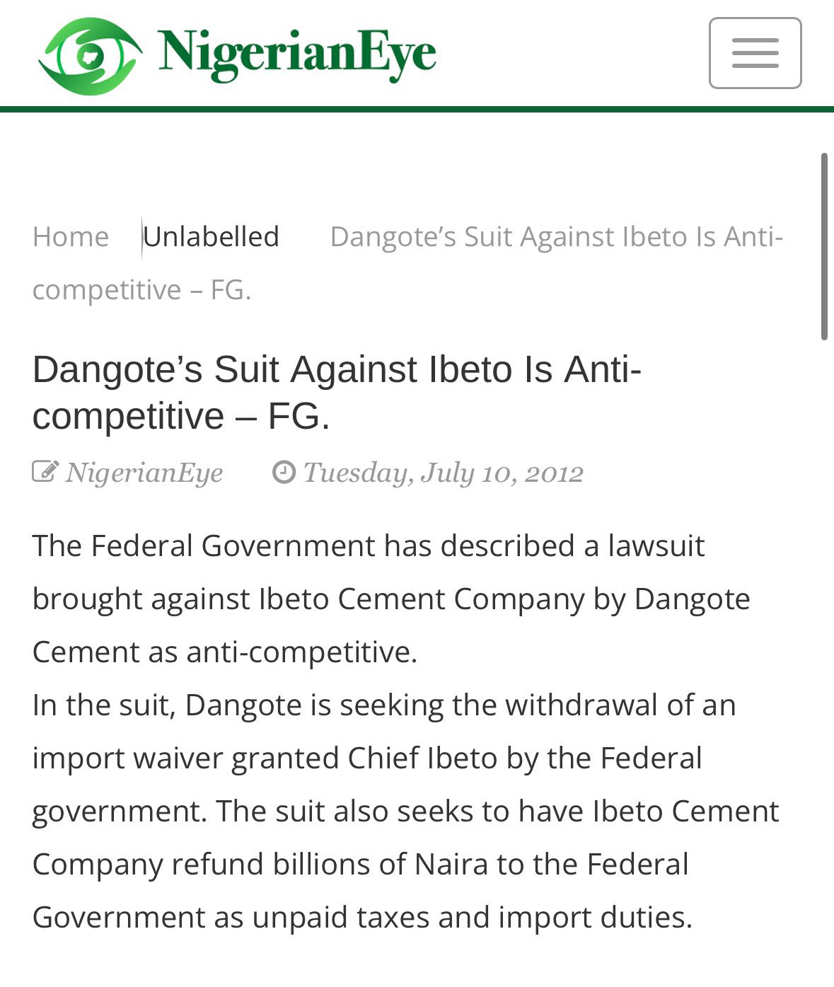 Dangote on Ibeto