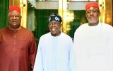 L-R : Anyim Pius Anyim, Bola Ahmed Tinubu, Olisa Metu