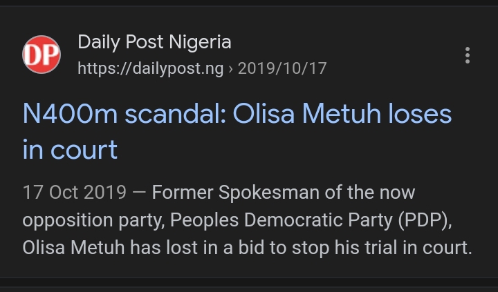 Olisa metu money laundering scandal 