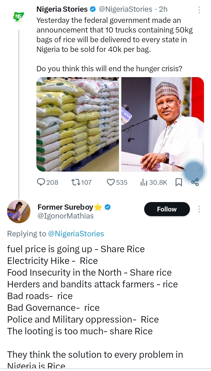 Government sharing rice