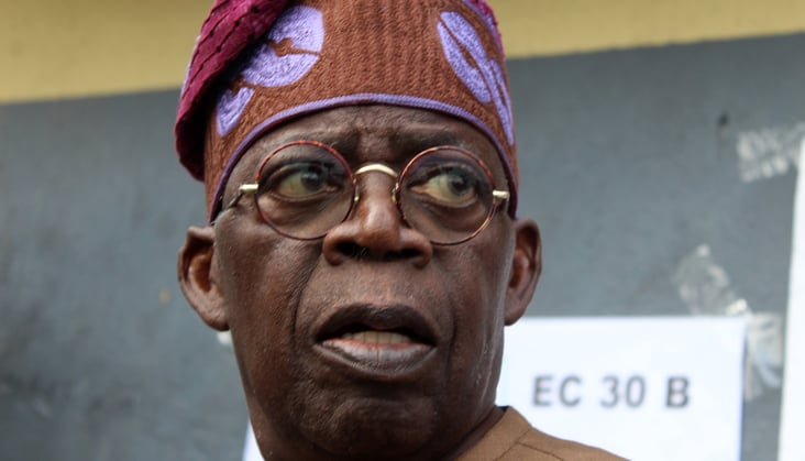 Bola Ahmed Tinubu's worried face 