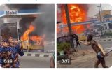 Mobil filling station at Awolowo road gutted by fire