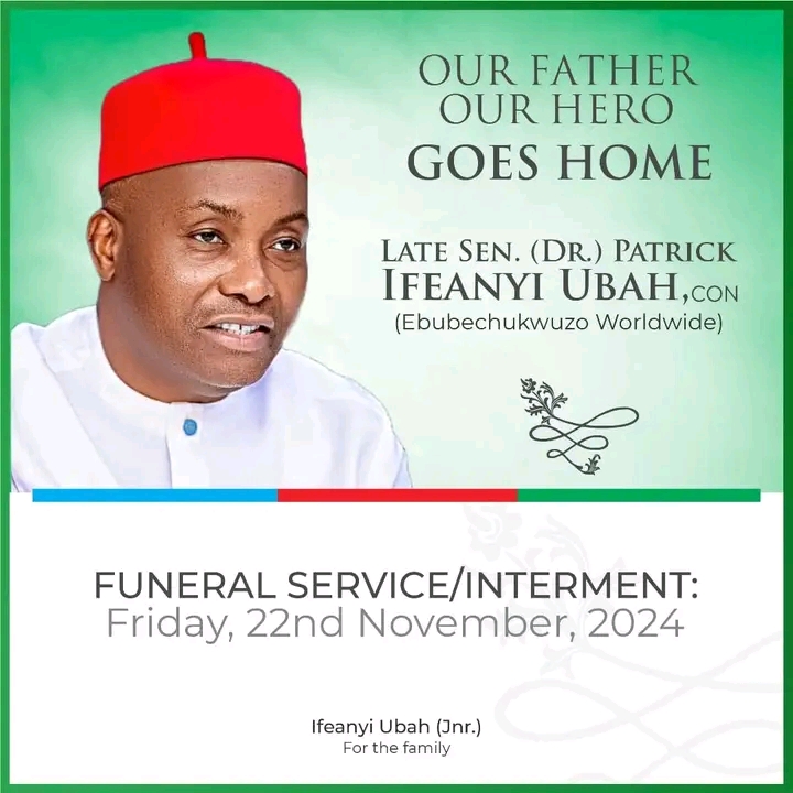 Ifeanyi Ubah burial arrangement 