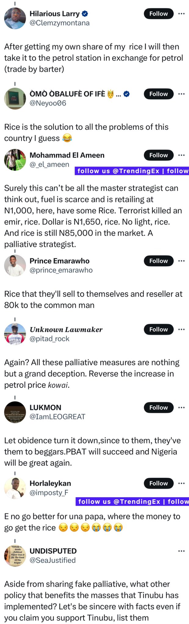 Rice Palliatives 